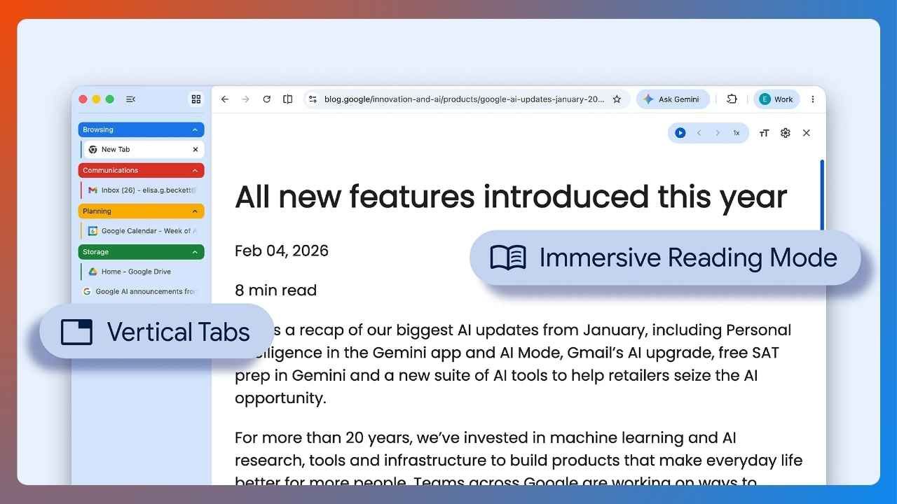 Google Chrome, Dikey Sekmeler Özelliğini Masaüstüne Getiriyor